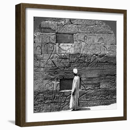 Great War Reliefs Sculptured in the Wall at Karnak Temple, Thebes, Egypt, 1905-Underwood & Underwood-Framed Photographic Print