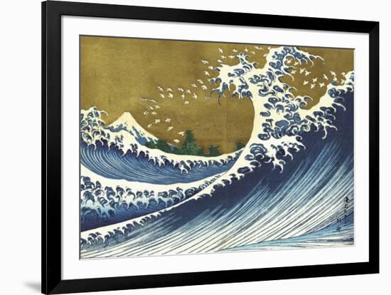 Great Wave (from 100 views of Mt. Fuji)-Katsushika Hokusai-Framed Giclee Print