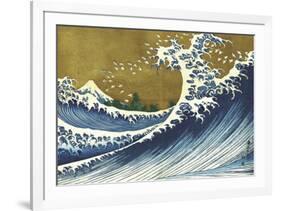 Great Wave (from 100 views of Mt. Fuji)-Katsushika Hokusai-Framed Giclee Print