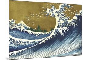 Great Wave (from 100 views of Mt. Fuji)-Katsushika Hokusai-Mounted Giclee Print