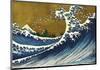 Great Wave (from 100 views of Mt. Fuji)-Katsushika Hokusai-Mounted Art Print