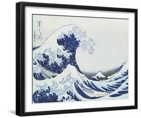 Great Wave Of Kanagawa - Flow-Katsushika Hokusai-Framed Art Print