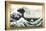 Great Wave off Kanagawa Hokusai Poster with Gilded Faux Frame Border-null-Stretched Canvas