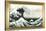 Great Wave off Kanagawa Hokusai Poster with Gilded Faux Frame Border-null-Stretched Canvas