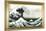 Great Wave off Kanagawa Hokusai Poster with Gilded Faux Frame Border-null-Stretched Canvas