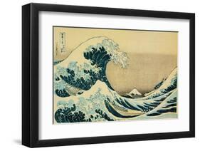 Great Wave Off Kanagawa-Katsushika Hokusai-Framed Art Print