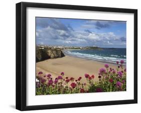 Great Western Beach, Newquay, Cornwall, England-Stuart Black-Framed Photographic Print