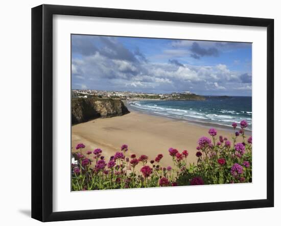 Great Western Beach, Newquay, Cornwall, England-Stuart Black-Framed Photographic Print