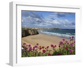 Great Western Beach, Newquay, Cornwall, England-Stuart Black-Framed Photographic Print