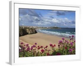 Great Western Beach, Newquay, Cornwall, England-Stuart Black-Framed Photographic Print