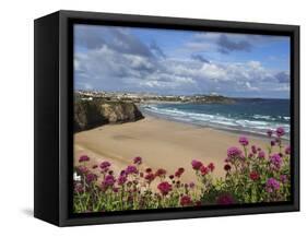 Great Western Beach, Newquay, Cornwall, England-Stuart Black-Framed Stretched Canvas