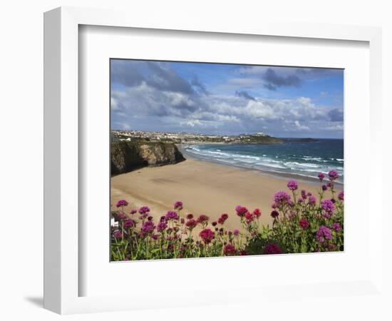 Great Western Beach, Newquay, Cornwall, England-Stuart Black-Framed Photographic Print