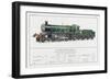 Great Western Railway Express Loco No 190 Waverley-W.j. Stokoe-Framed Art Print