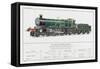 Great Western Railway Express Loco No 190 Waverley-W.j. Stokoe-Framed Stretched Canvas