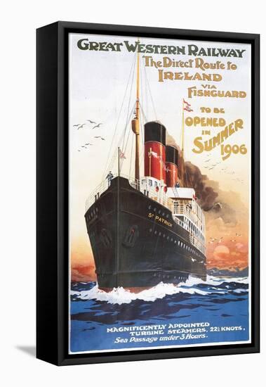 Great Western Railway - Steamship - Vintage Poster-Lantern Press-Framed Stretched Canvas