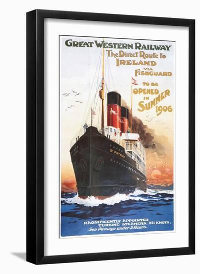 Great Western Railway - Steamship - Vintage Poster-Lantern Press-Framed Art Print