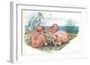 Great White Pelican Pelecanus Onocrotalus with Featherless Chicks-null-Framed Giclee Print