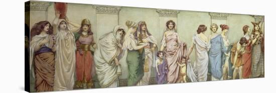 Great Women of Antiquity:Miriam, Rebecca, Semiramis, Penelope, Sappho, Cleopatra, Cornelia,…-Frederick Dudley Walenn-Stretched Canvas