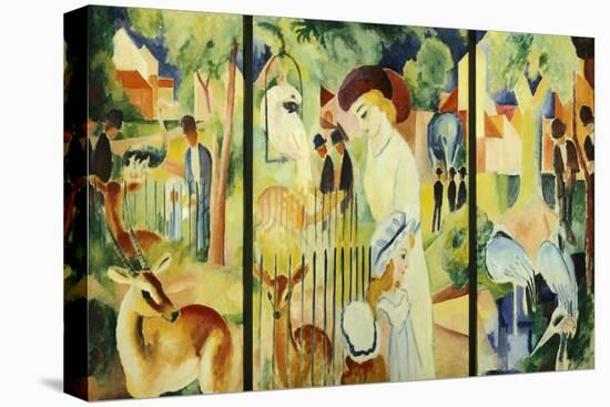 Great Zoological Garden, Triptych, 1912-Auguste Macke-Stretched Canvas