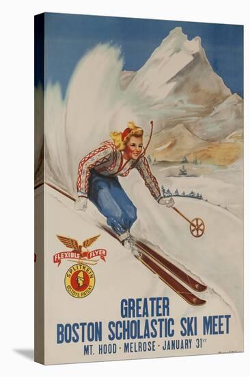 Greater Boston Scholastic Ski Meet Poster-null-Stretched Canvas