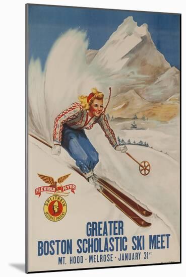 Greater Boston Scholastic Ski Meet Poster-null-Mounted Giclee Print