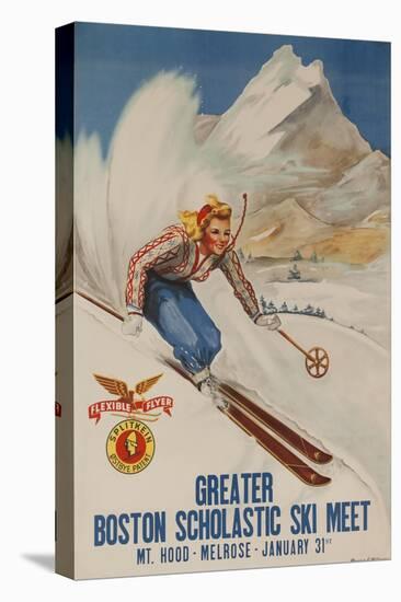 Greater Boston Scholastic Ski Meet Poster-null-Stretched Canvas