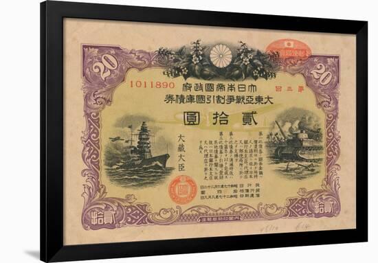 Greater East Asia War Bond, 20 Yen, 1944-null-Framed Giclee Print