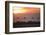 Greater Flamingos (Phoenicopterus Roseus) in Flight, Silhouetted at Sunrise, Camargue, France, May-Allofs-Framed Photographic Print