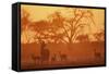 Greater Kudu and Impala Herd at Water Hole-null-Framed Stretched Canvas
