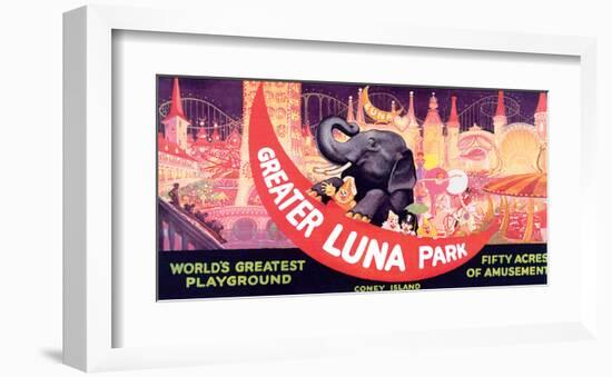 Greater Luna Park, The Worlds Greatest Playground-null-Framed Art Print