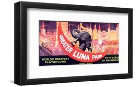 Greater Luna Park, The Worlds Greatest Playground-null-Framed Art Print