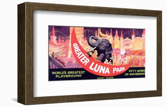 Greater Luna Park, The Worlds Greatest Playground-null-Framed Art Print