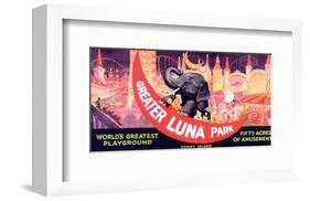 Greater Luna Park, The Worlds Greatest Playground-null-Framed Art Print