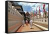 Greatest Buddhists Landmarks - Kandy, Tooth Temple, People Go on Ceremony-Maugli-l-Framed Stretched Canvas