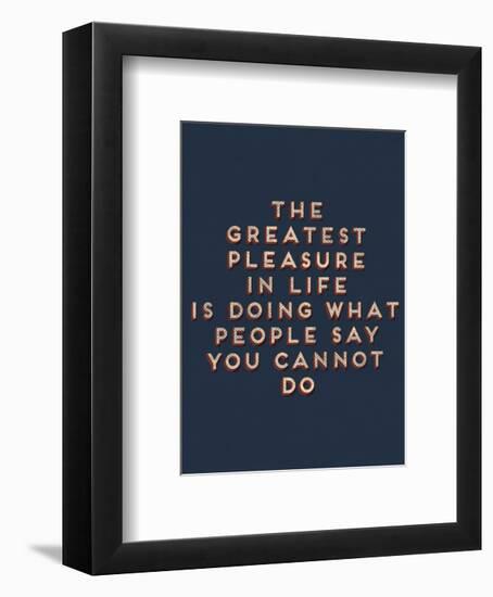 Greatest Pleasure in Life-null-Framed Giclee Print