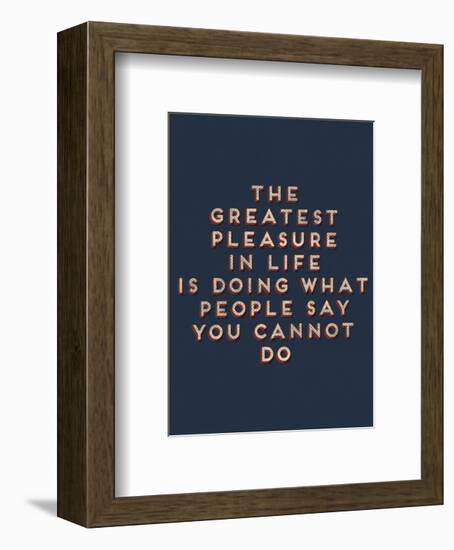 Greatest Pleasure in Life-null-Framed Giclee Print