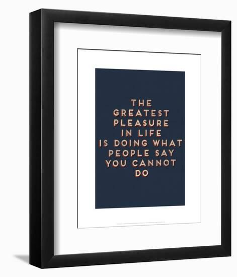 Greatest Pleasure in Life-null-Framed Giclee Print