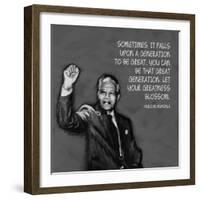 Greatness - Nelson Mandela Quote-Veruca Salt-Framed Art Print