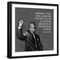 Greatness - Nelson Mandela Quote-Veruca Salt-Framed Art Print