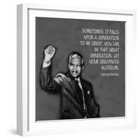 Greatness - Nelson Mandela Quote-Veruca Salt-Framed Art Print