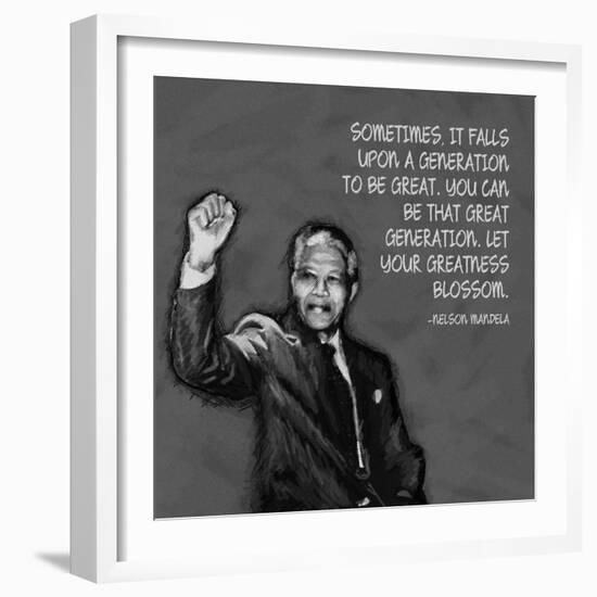 Greatness - Nelson Mandela Quote-Veruca Salt-Framed Art Print