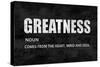 Greatness on Black-Jamie MacDowell-Stretched Canvas