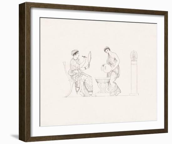 Grecian Lady Painting Her Face-Thomas Baxter-Framed Art Print