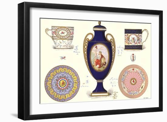 Grecian Style Urn and Pottery-null-Framed Art Print