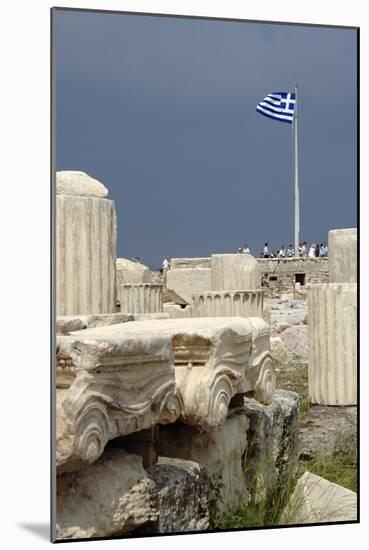 Greece. Athens. Acropolis of Athens. Ruins of Temple of Rome and Augustus-null-Mounted Giclee Print