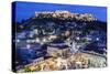 Greece, Athens of Monastiraki Square and Acropolis-Walter Bibikow-Stretched Canvas
