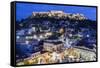 Greece, Athens of Monastiraki Square and Acropolis-Walter Bibikow-Framed Stretched Canvas