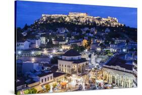Greece, Athens of Monastiraki Square and Acropolis-Walter Bibikow-Stretched Canvas
