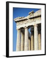 Greece, Attica, Acropolis of Athens Parthenon, Detail of the Western Front-null-Framed Giclee Print