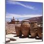 Greece: Carved Stone Pots on Archaeological Site, Knossos, Aegean Island of Crete-null-Mounted Photographic Print